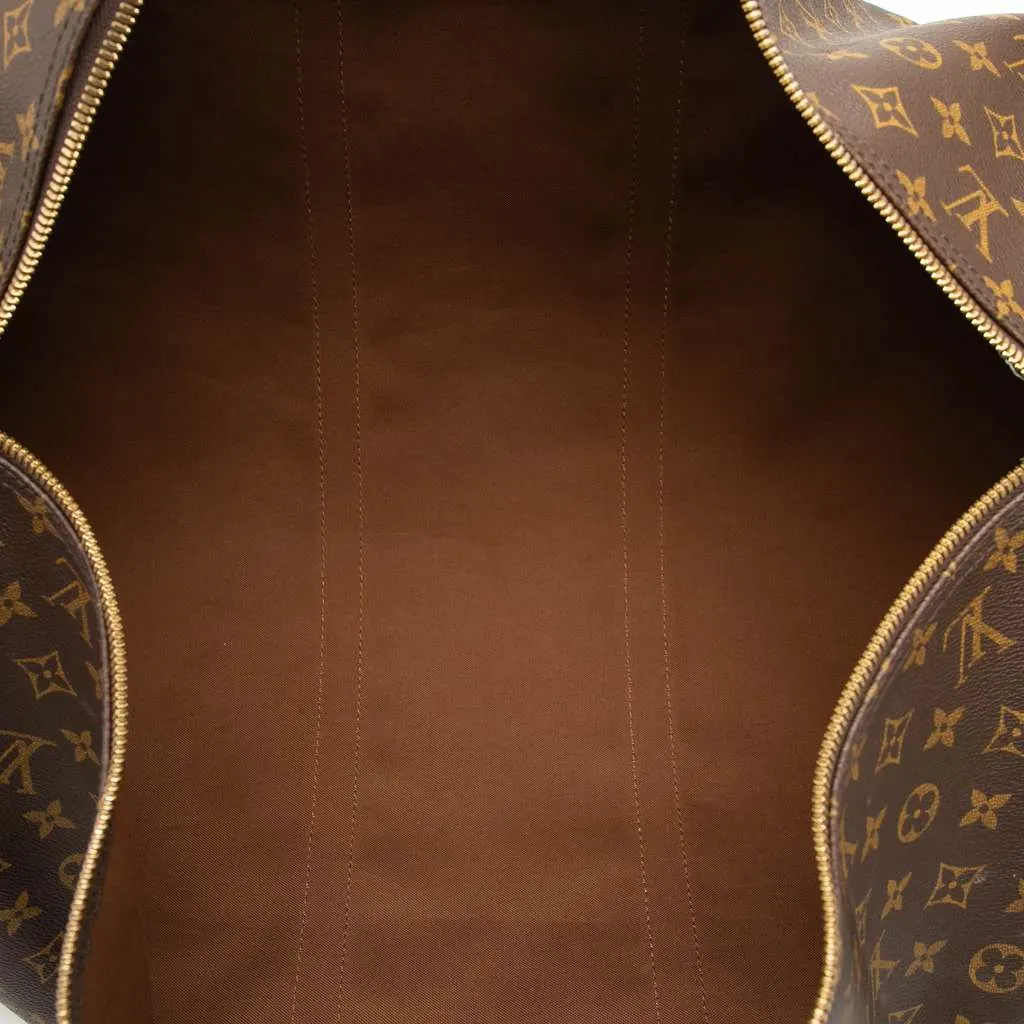 Louis Vuitton Monogram Keepall 60 Brown Good - Model View