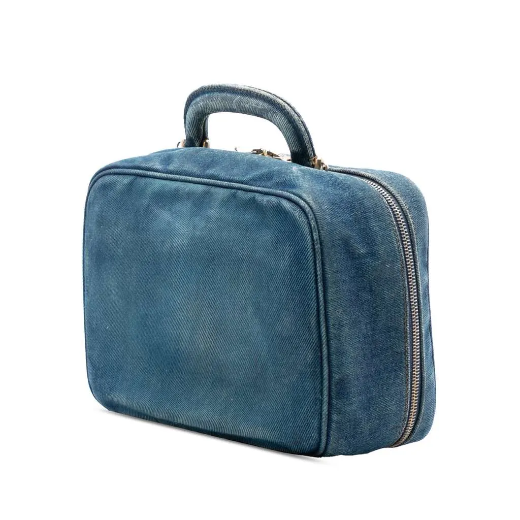 Chanel CC Denim Vanity Bag Blue Denim Very good - Back View