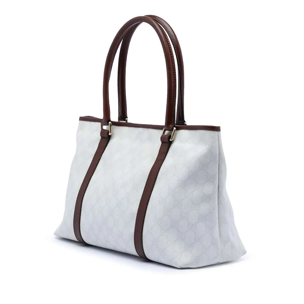 Gucci GG Supreme Tote White Canvas Very good - Back View