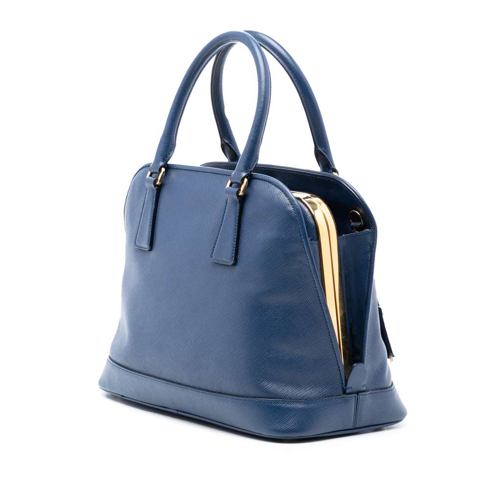 Prada Medium Saffiano Lux Frame Promenade Satchel - 2