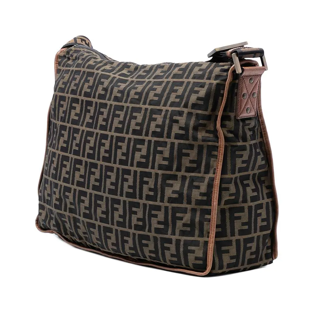 Fendi Zucca Canvas Crossbody Brown Canvas Very good - Back View