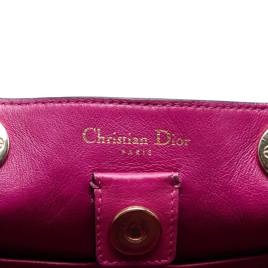 Dior Medium Pebbled Calfskin Diorissimo Satchel Black Leather Good - Box View