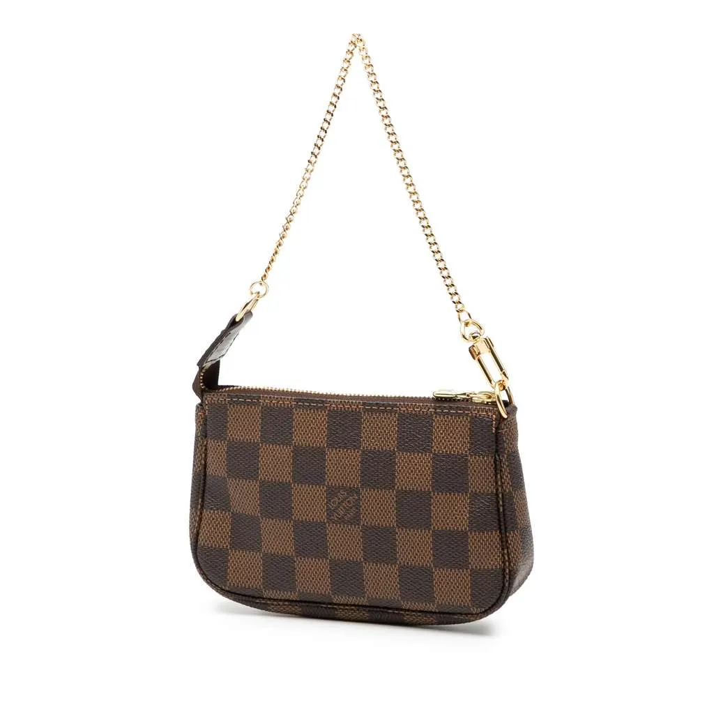 Louis Vuitton Damier Ebene Mini Pochette Accessoires Brown Very good - Back View