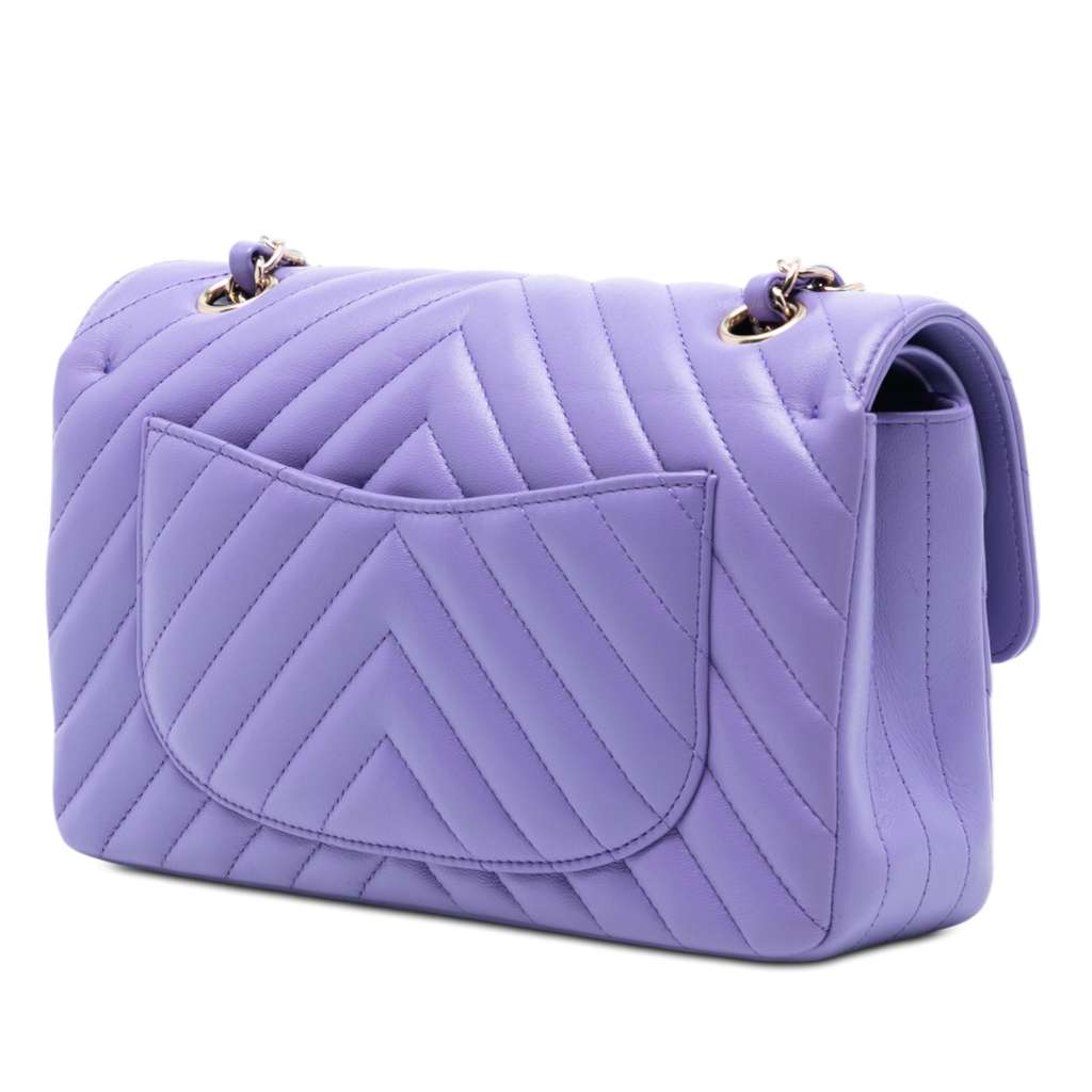 Chanel Small Classic Chevron Lambskin Double Flap - 2