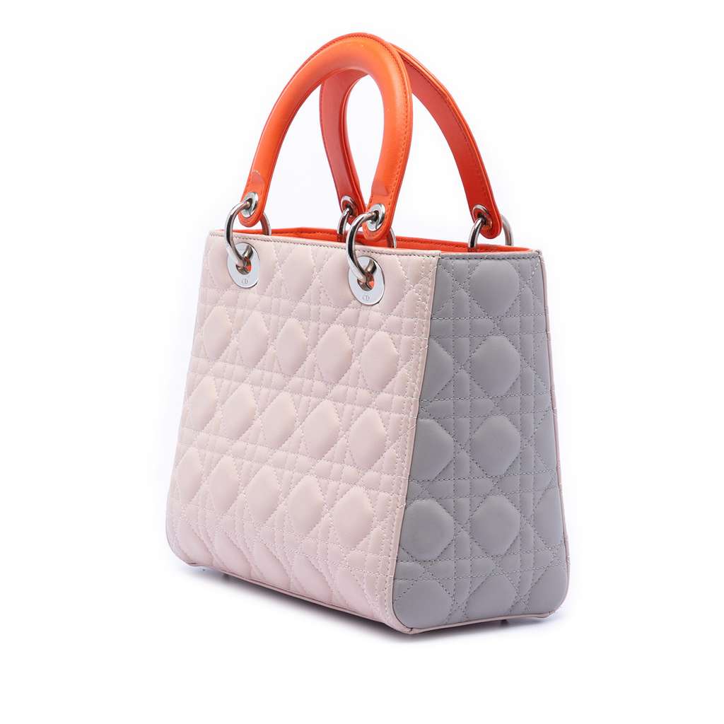 Dior Medium Tricolor Lambskin Cannage Lady Dior - 2