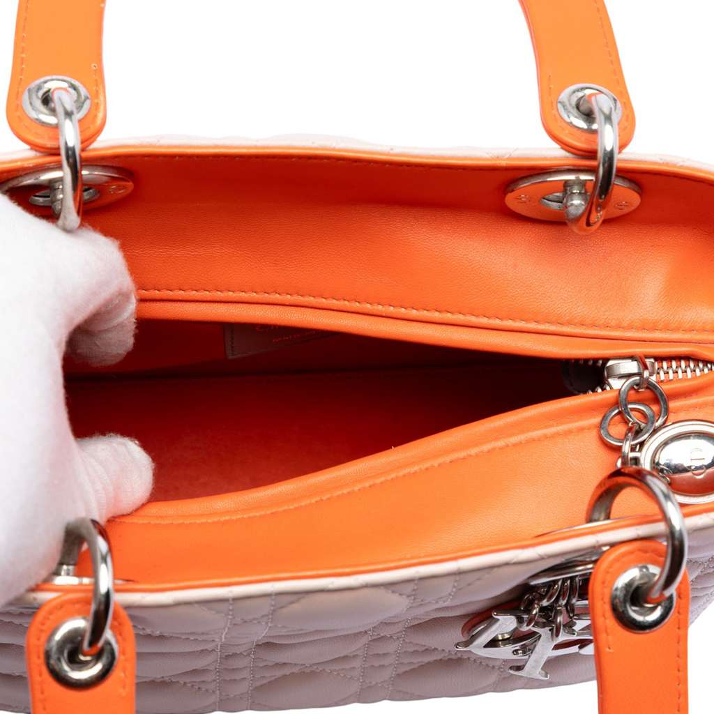 Dior Medium Tricolor Lambskin Cannage Lady Dior - 4