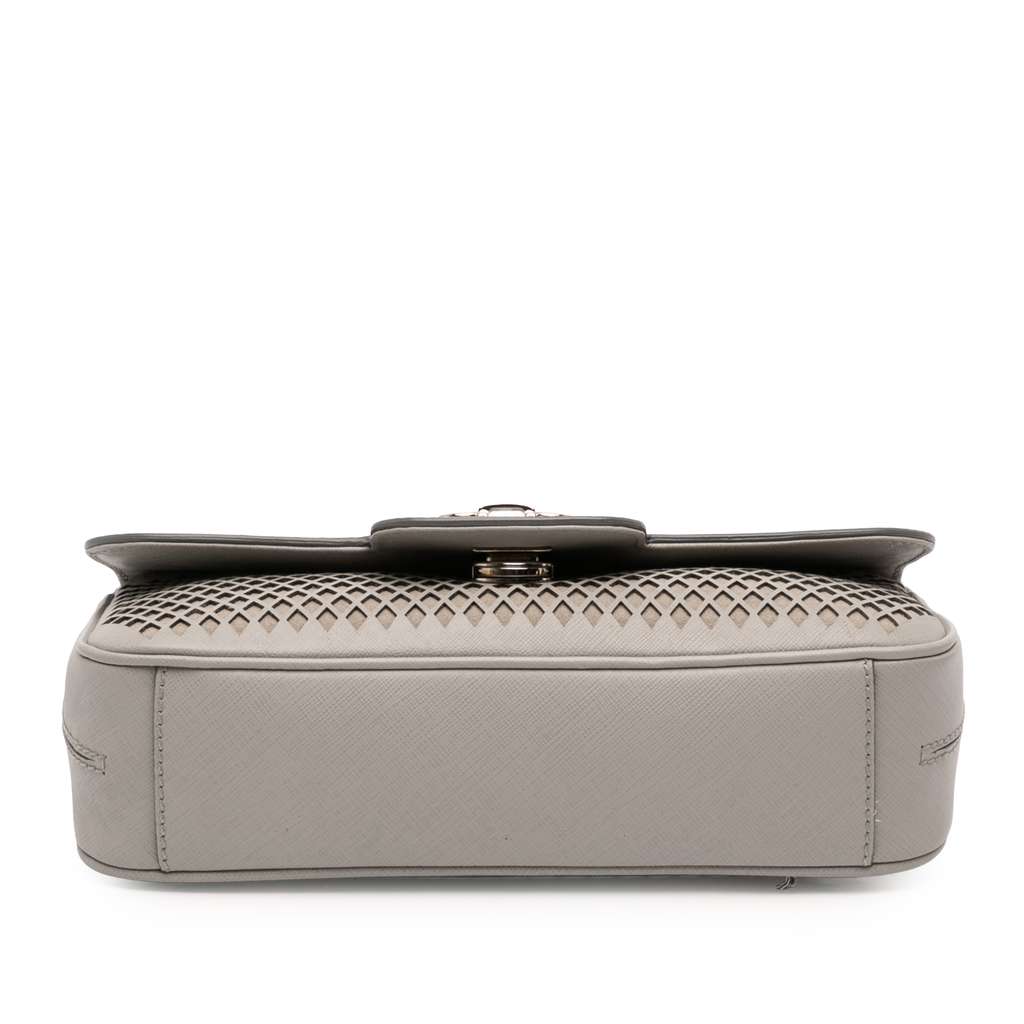 Salvatore Ferragamo Perforated Leather Gancini Luciana Chain Flap - 3