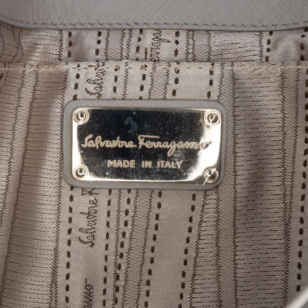 Salvatore Ferragamo Perforated Leather Gancini Luciana Chain Flap - 5