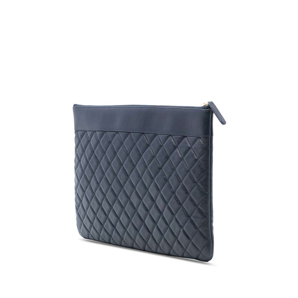 Chanel Large Quilted Sheepskin Mademoiselle O Case Clutch - 2