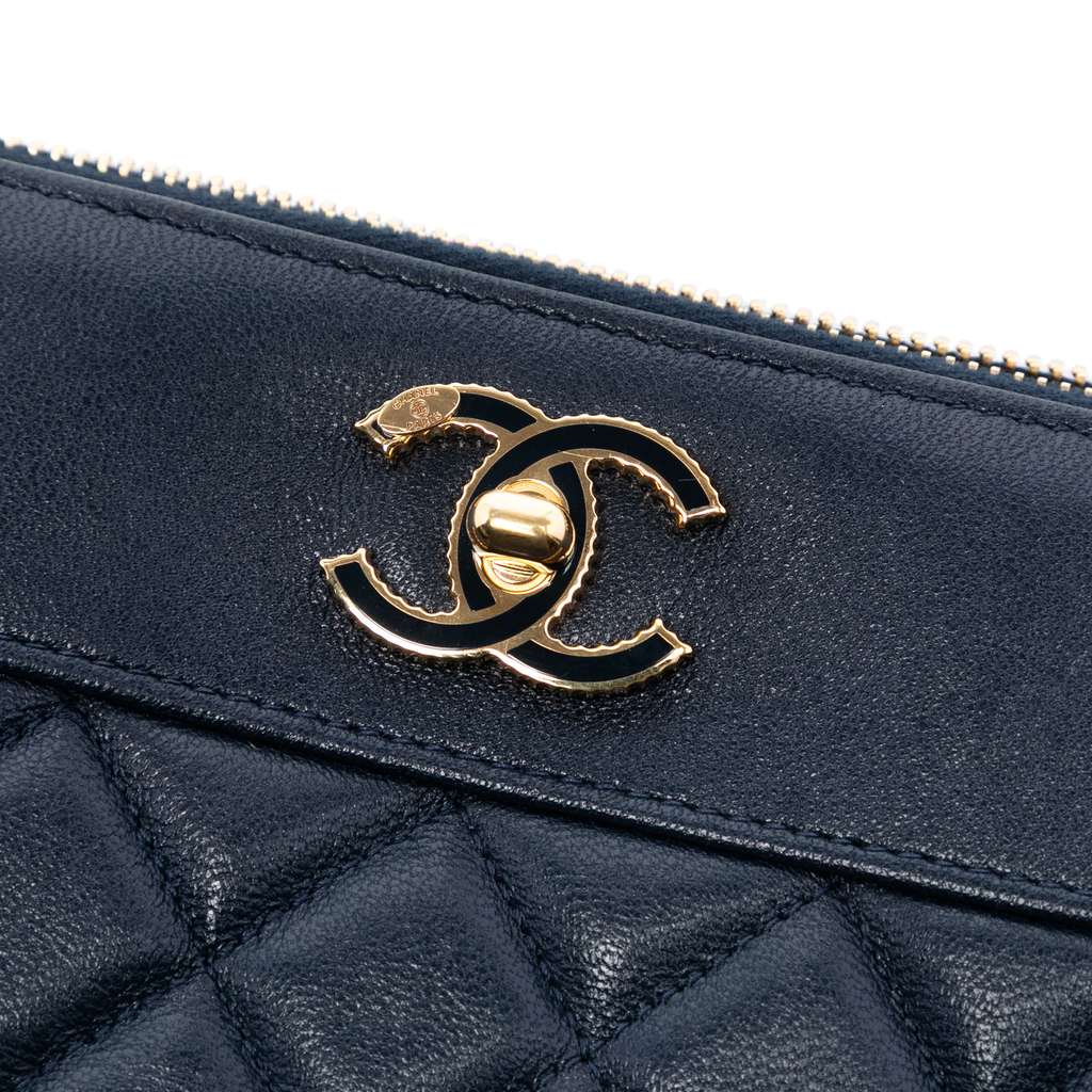 Chanel Large Quilted Sheepskin Mademoiselle O Case Clutch - 5