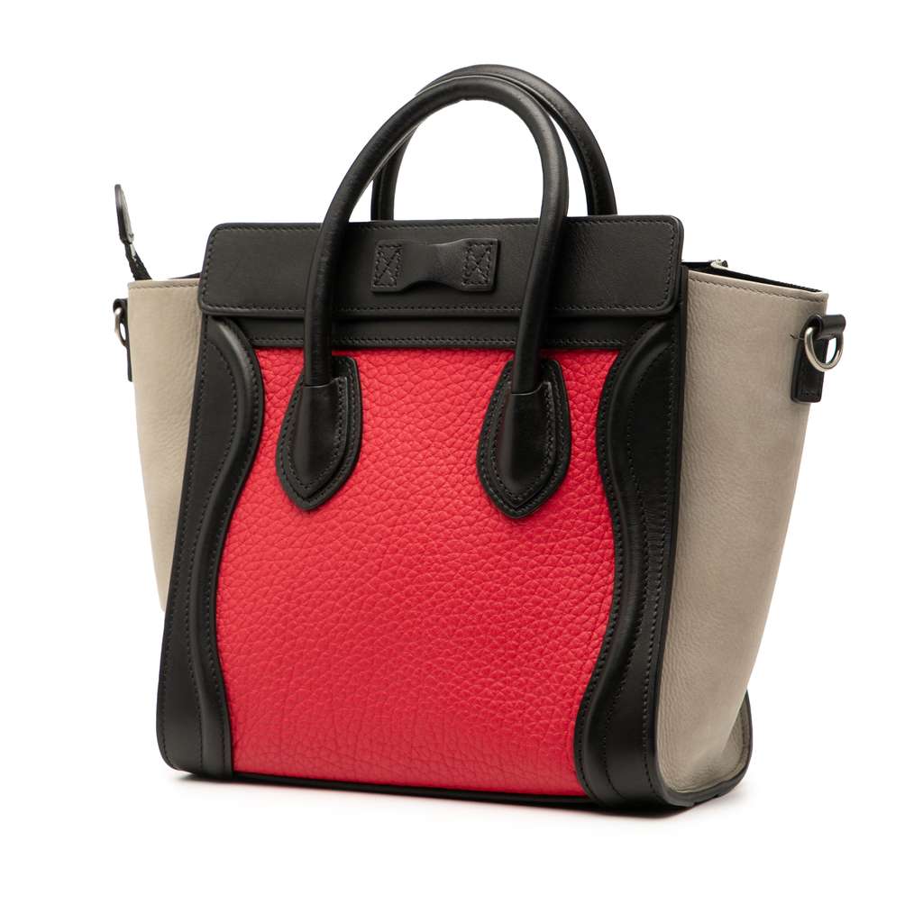 Celine Nano Tricolor Nubuck and Calfskin Luggage Tote - 2