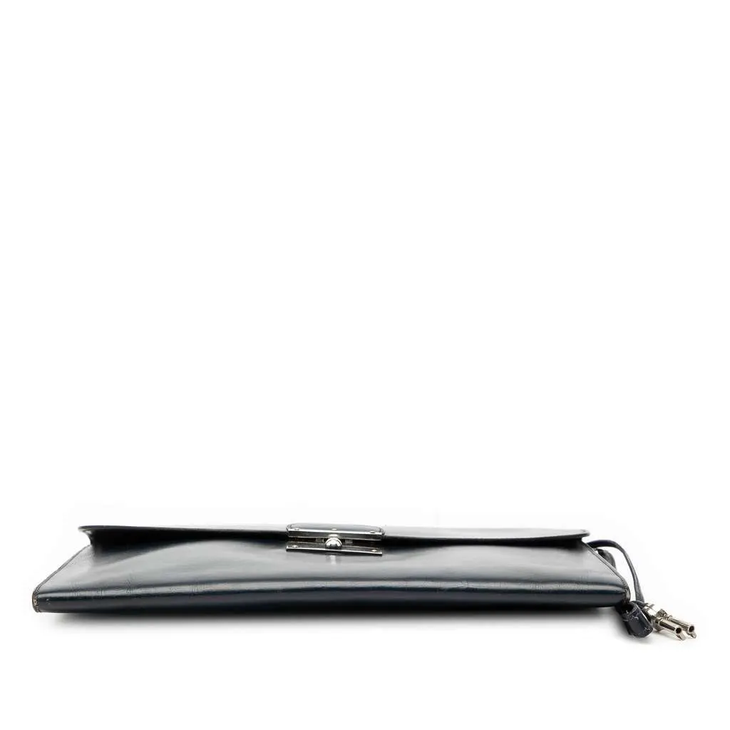 Hermès Box Calf Kirius Clutch Black Leather Good - Inside View