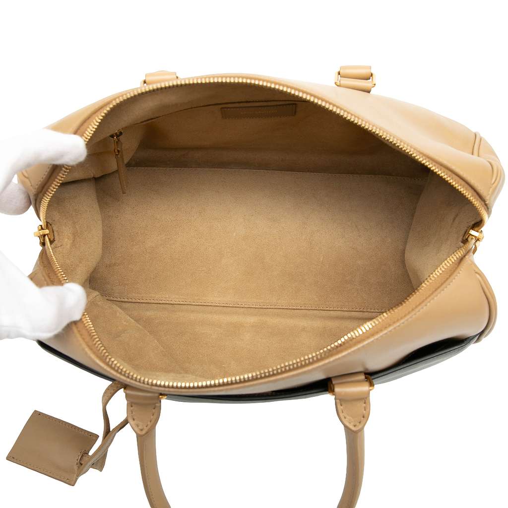 Saint Laurent Bicolor Leather Classic Duffle 6 Satchel - 4