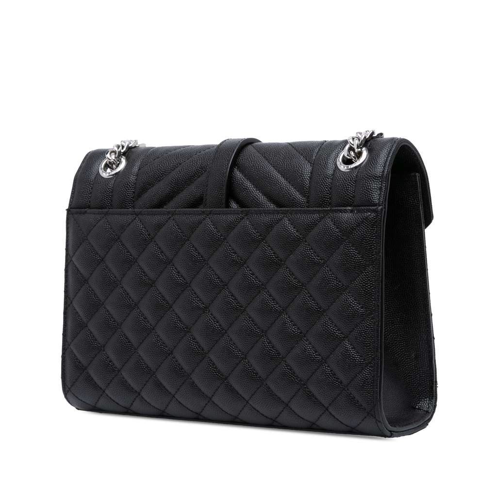 Saint Laurent Medium Grain De Poudre Triquilt Monogram Envelope Bag - 2