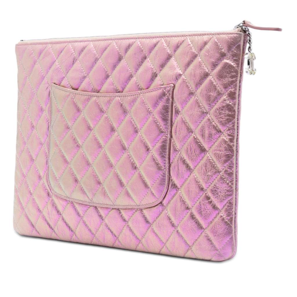 Chanel Large Quilted Iridescent Calfskin O Case Clutch - 2