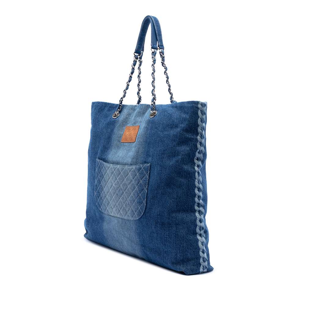 Chanel Printed Denim Shopping Tote - 2