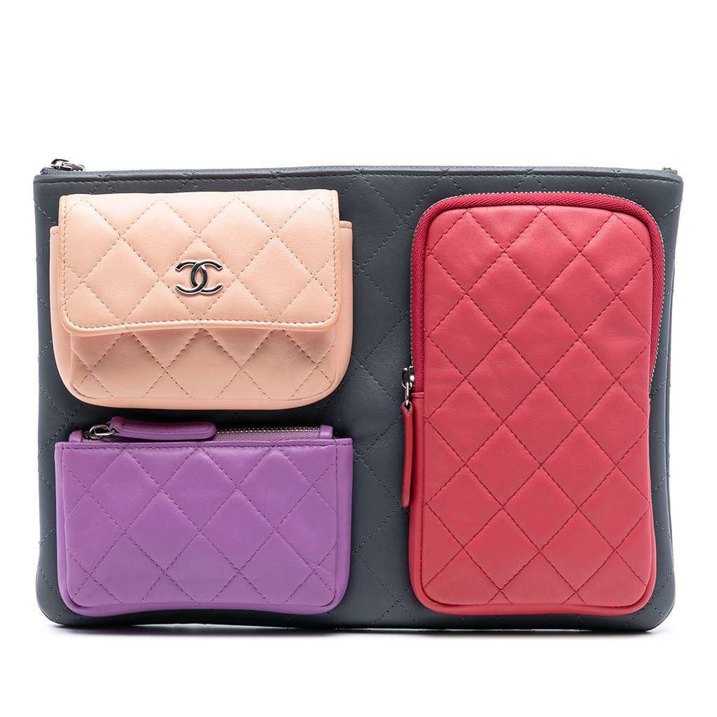 Chanel Medium CC Quilted Lambskin Extra Space O Case Clutch
