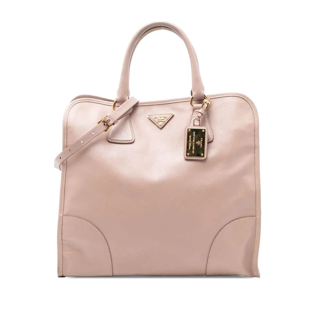 Prada Saffiano Lux Shopping Tote Pink Leather Very good - Front View