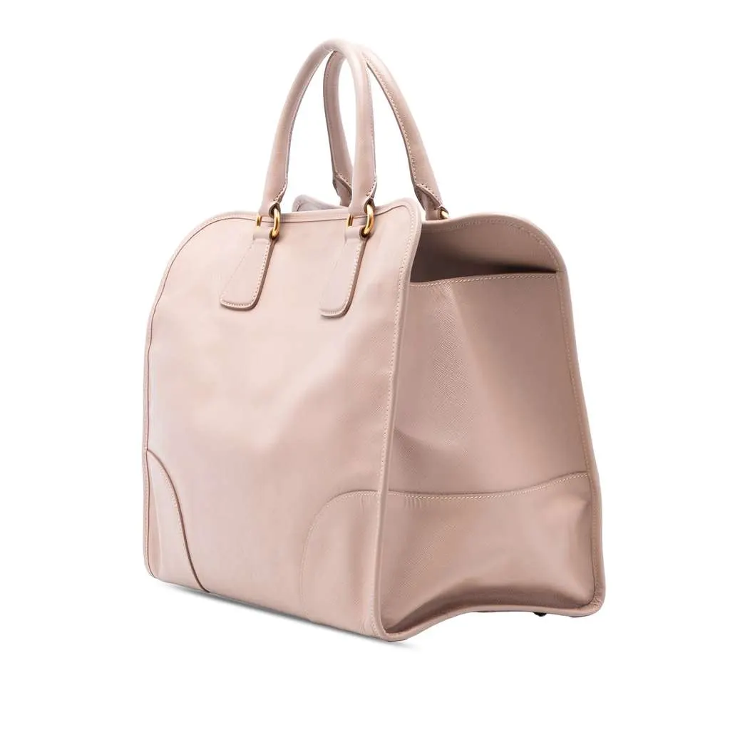 Prada Saffiano Lux Shopping Tote Pink Leather Very good - Back View
