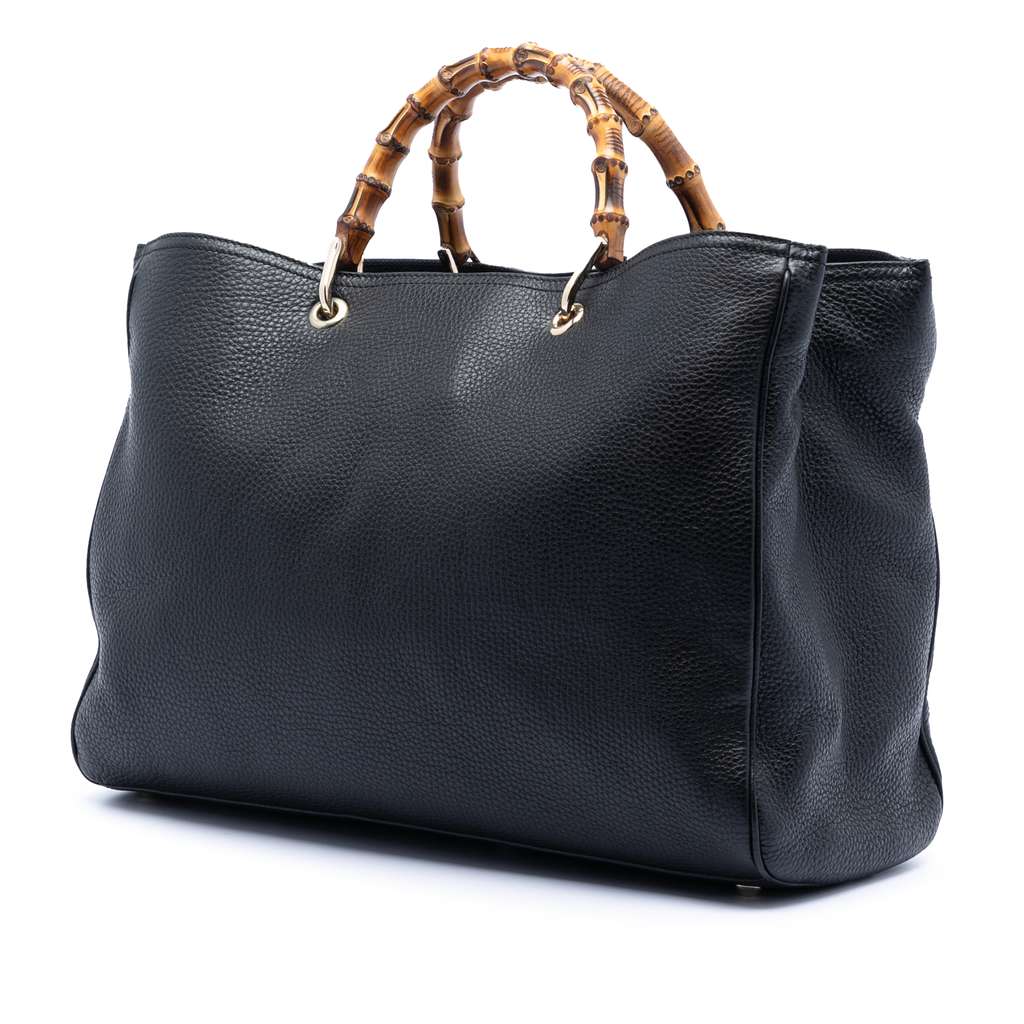 Gucci Large Calfskin Bamboo Shopper Satchel - 2