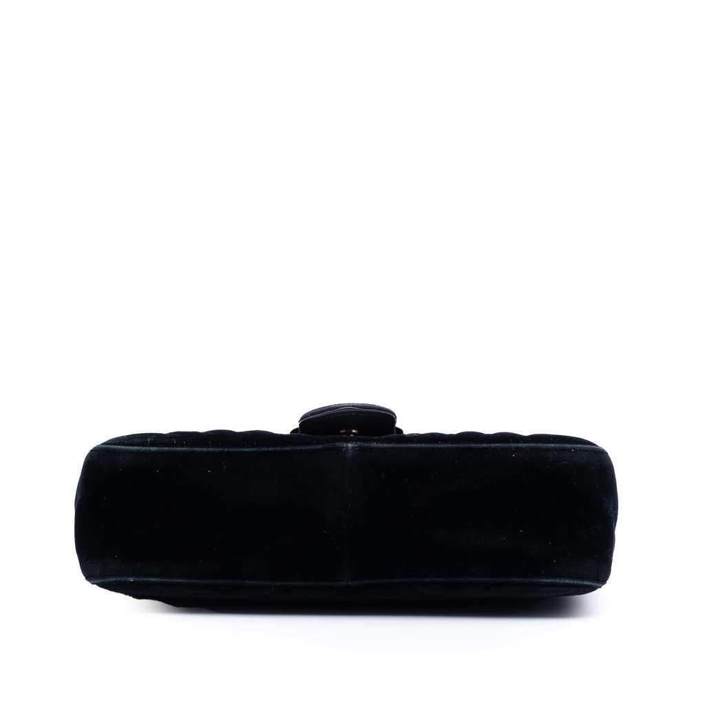 Gucci Medium GG Marmont Matelasse Velvet Shoulder Bag - 3