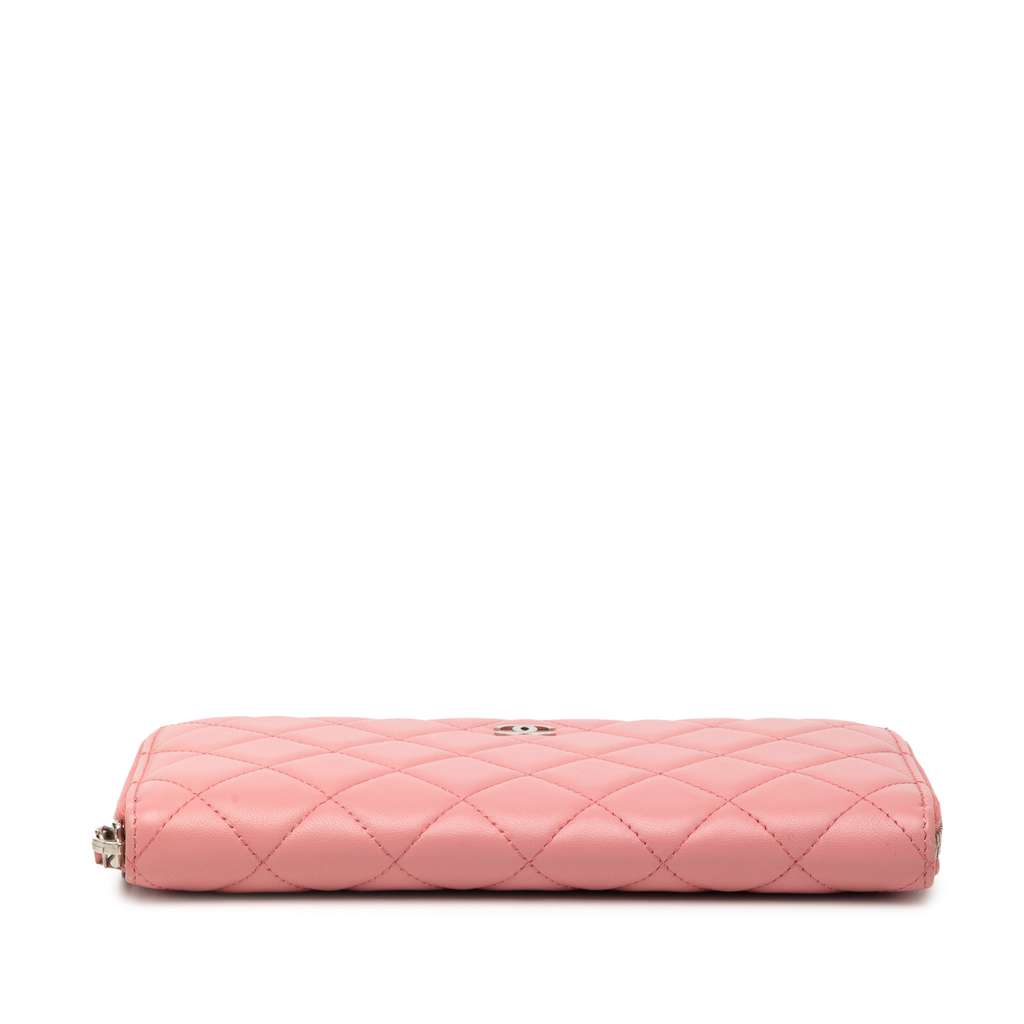 Chanel Quilted Lambskin Zip Around Long Wallet - 3