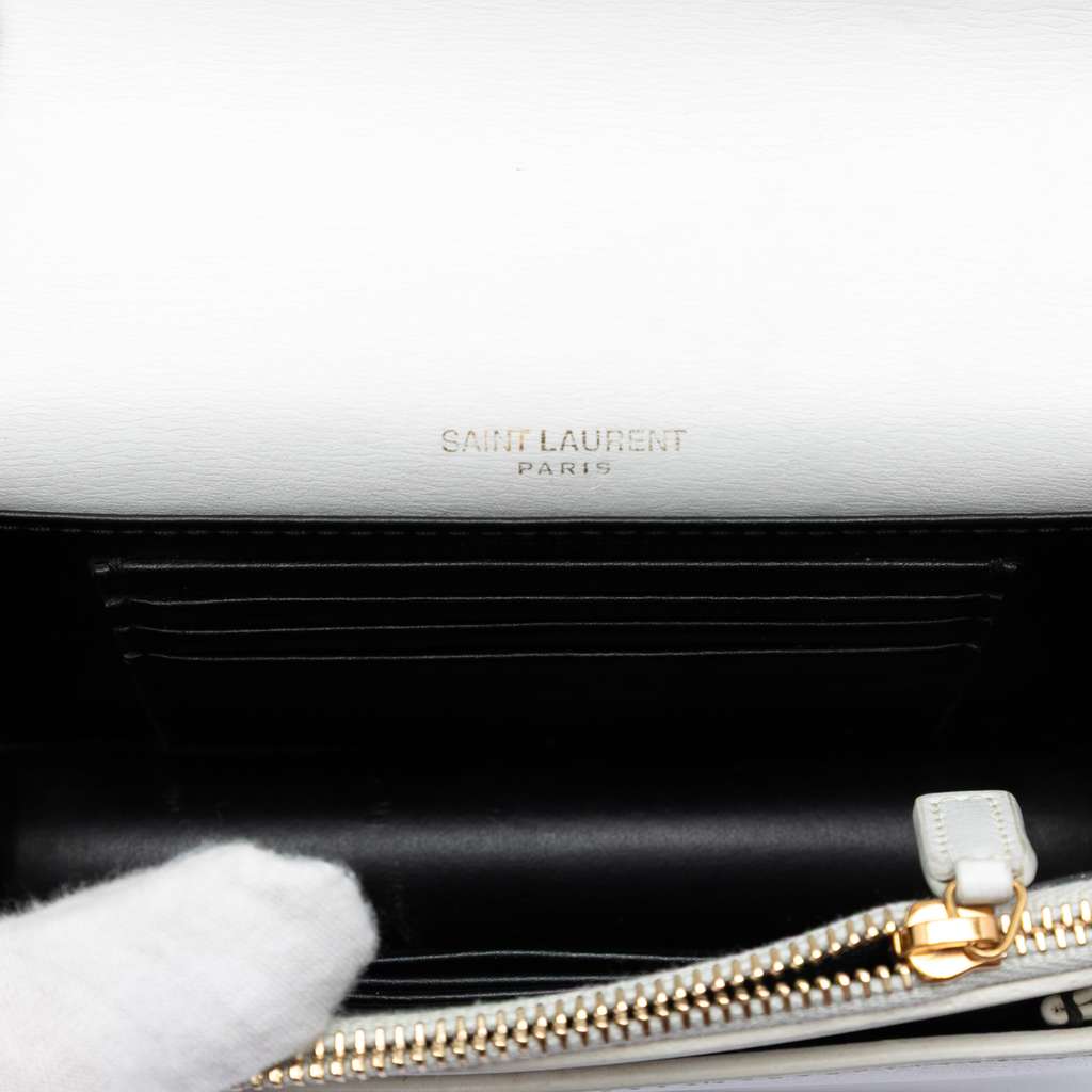 Saint Laurent Mini Bicolor Calfskin Monogram Sunset Wallet on Chain - 4