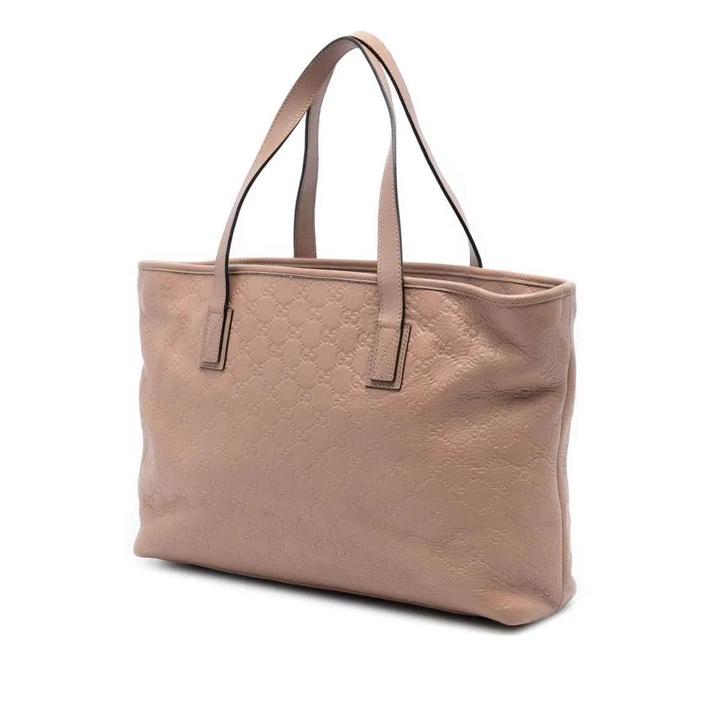 Gucci Medium Guccissima Tote Brown Leather Very good - Back View