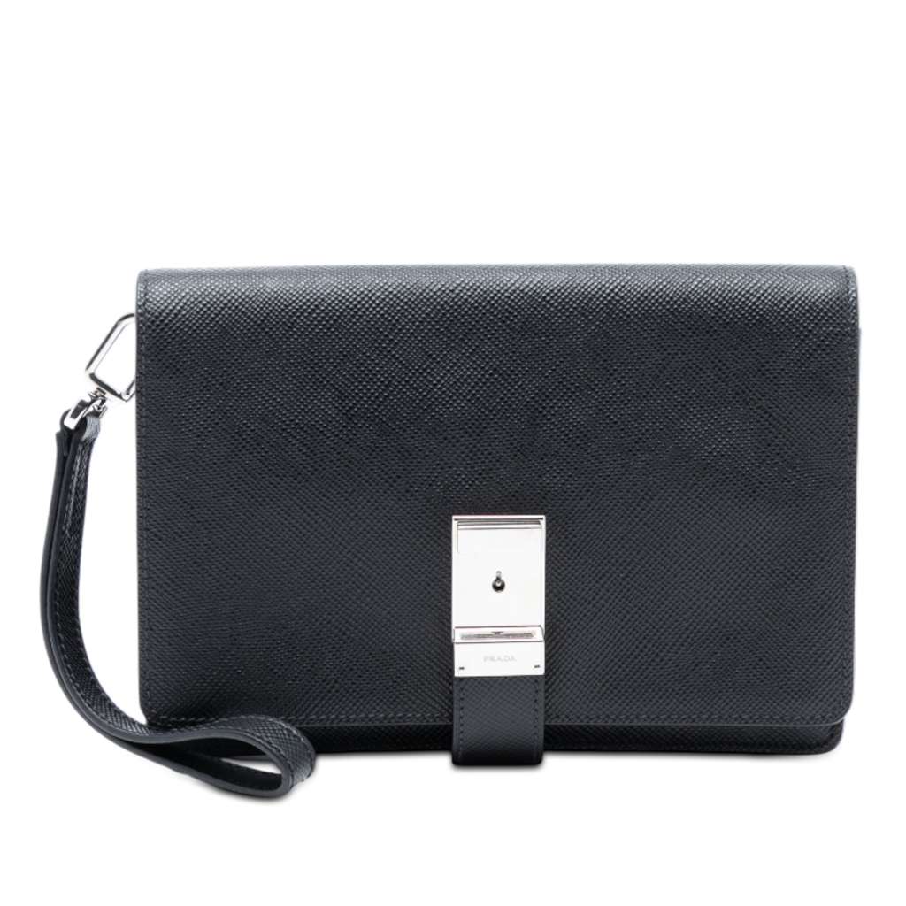 Prada Saffiano Flap Clutch