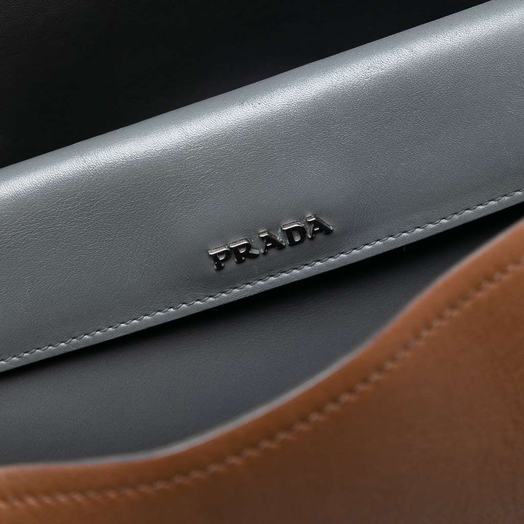 Prada Large Bicolor City Calf Double Flap Satchel - 5