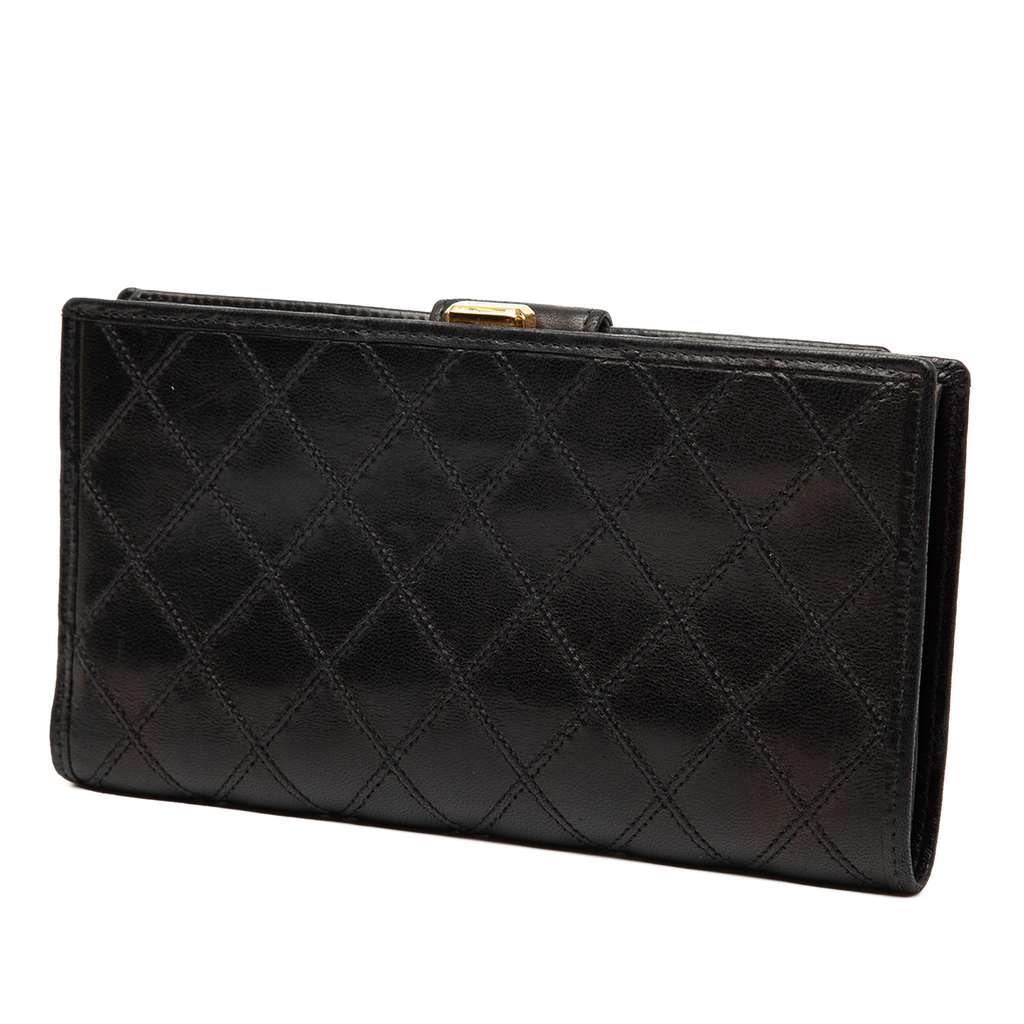 Chanel Quilted Lambskin Long French Purse Wallet - 2