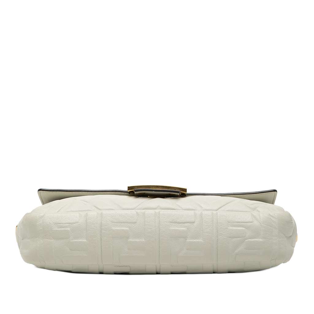 Fendi Zucca Embossed Leather Baguette Satchel - 3