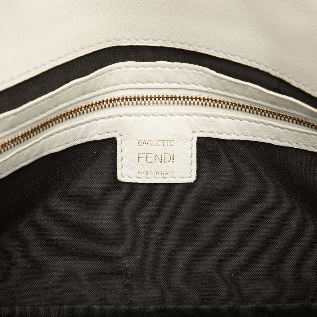 Fendi Zucca Embossed Leather Baguette Satchel - 5