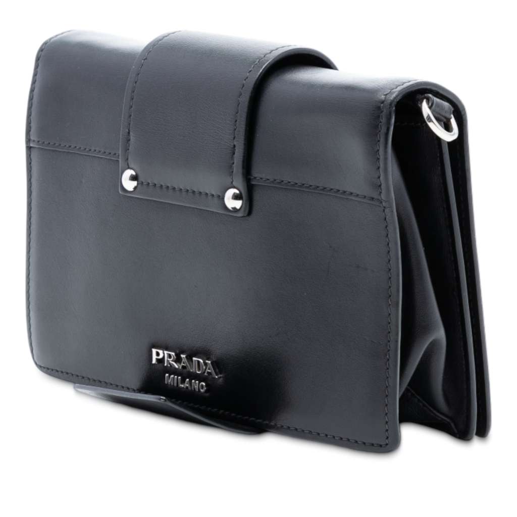 Prada City Calf Plex Ribbon Crossbody - 2