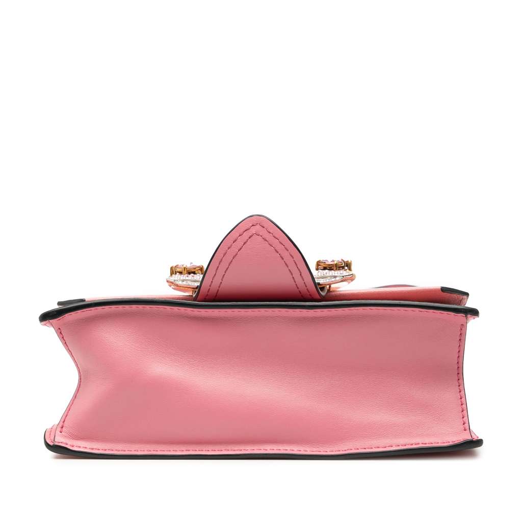 Miu Miu Goatskin Madras Soft Calf Crystal Embellished Crossbody - 3