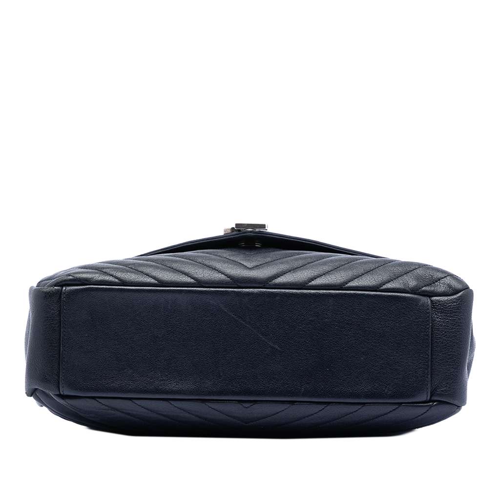 Saint Laurent Large Chevron Sheepskin Monogram College Satchel - 3