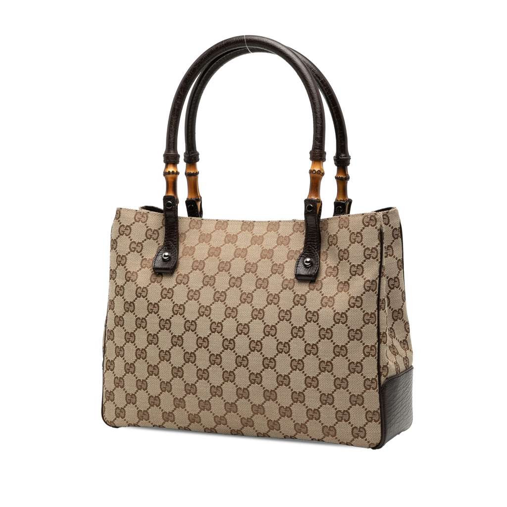 Gucci GG Canvas Bamboo Tote - 2