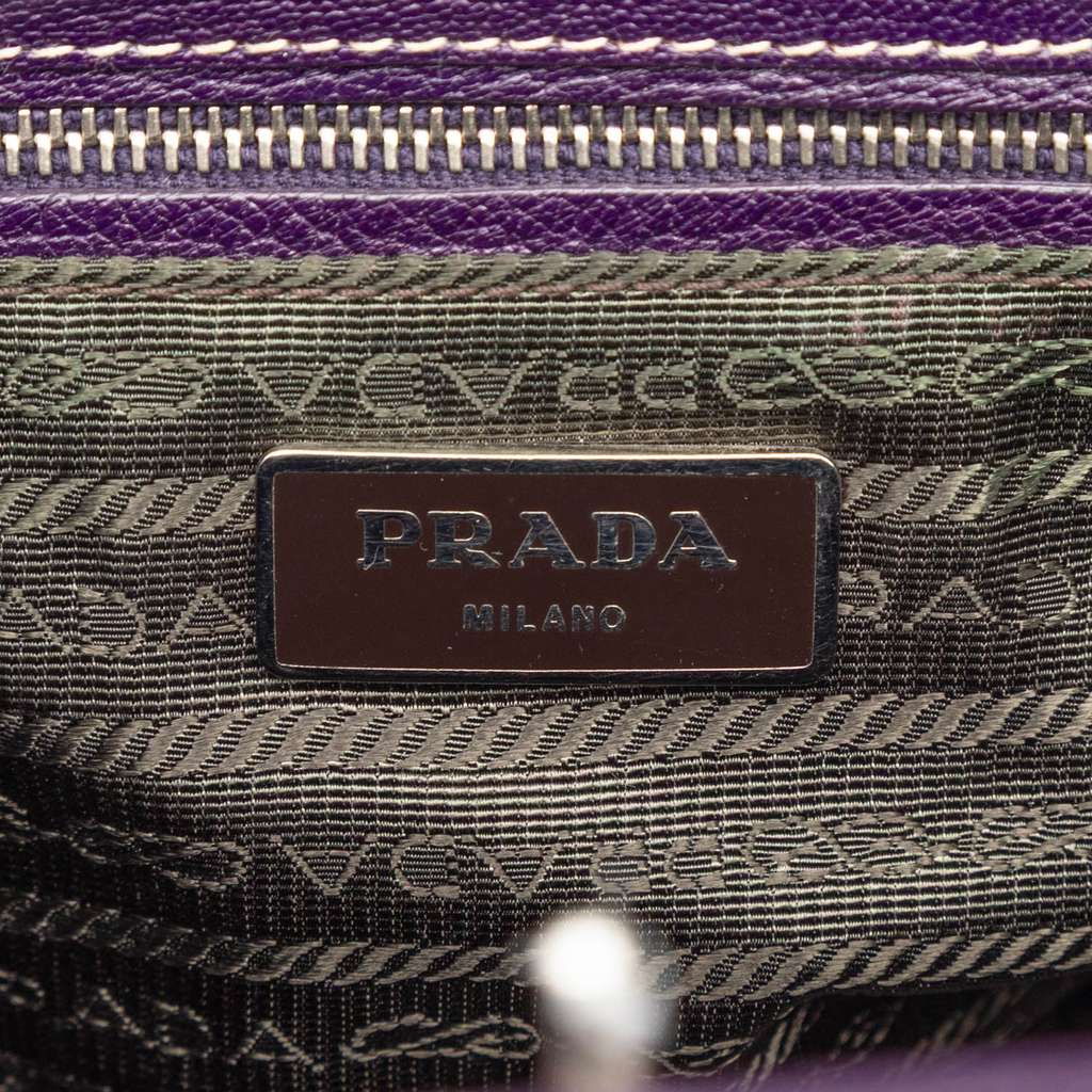 Prada Goatskin Madras Cerniera Frame Doctor Bag - 5