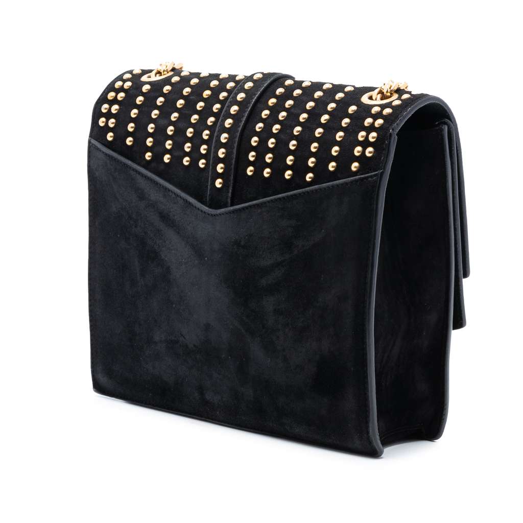 Saint Laurent Medium Studded Suede Monogram Sulpice Crossbody - 2