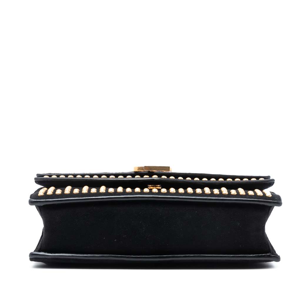 Saint Laurent Medium Studded Suede Monogram Sulpice Crossbody - 3