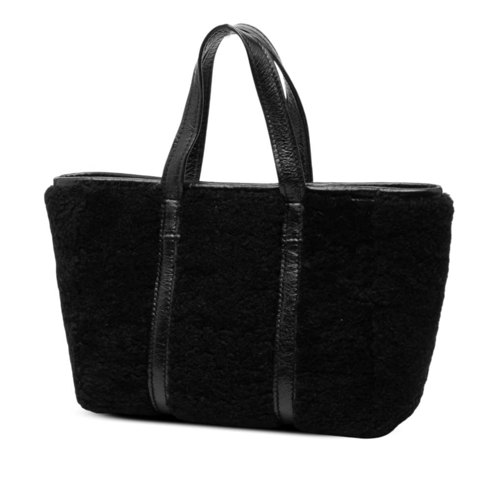 Balenciaga Small Shearling and Leather Barbes East West Shopper Tote - 2