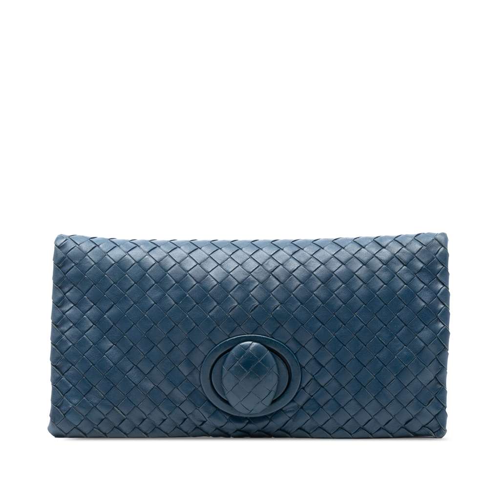 Bottega Veneta Nappa Intrecciato Turn Lock Clutch