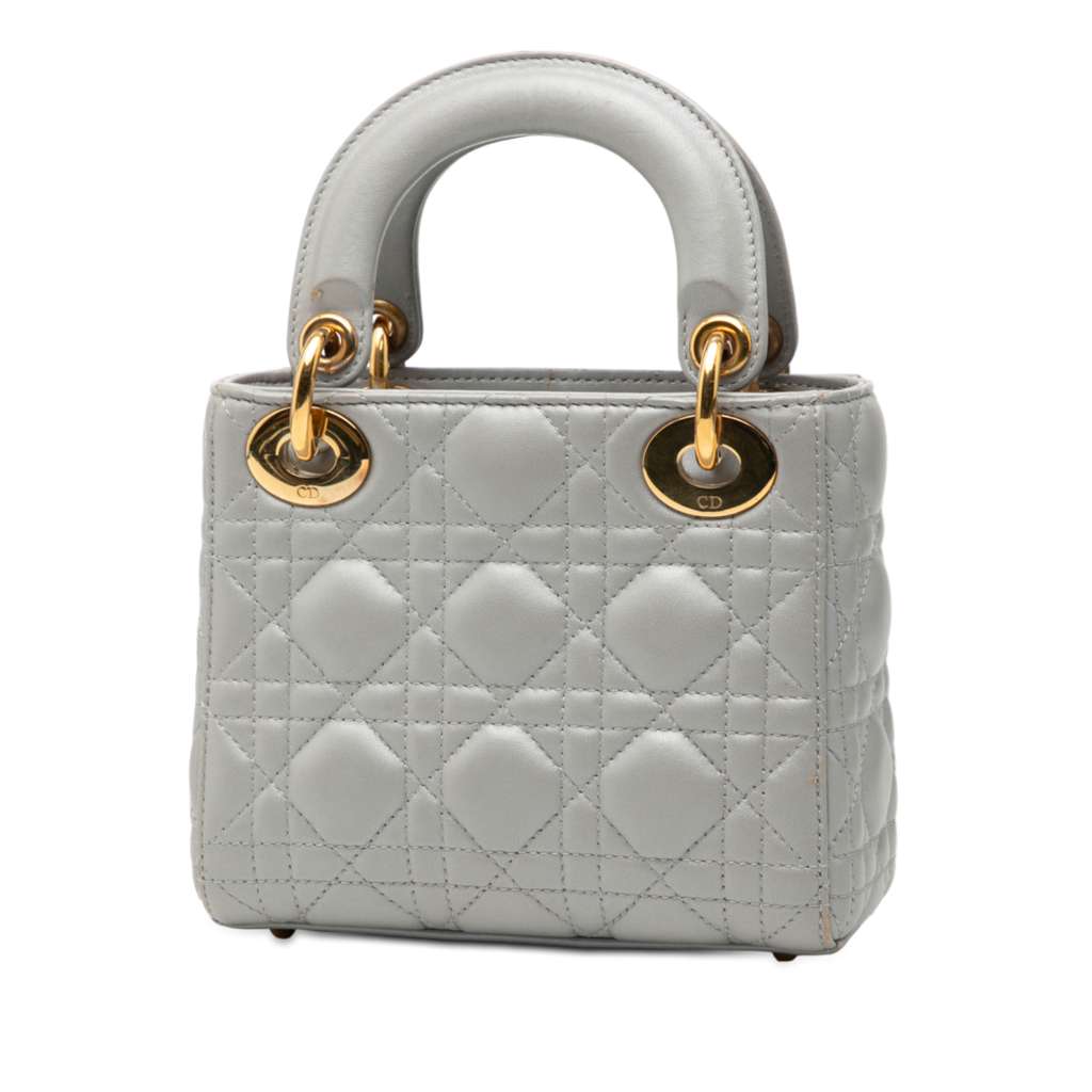 Dior Mini Metallic Lambskin Cannage Lady Dior - 2