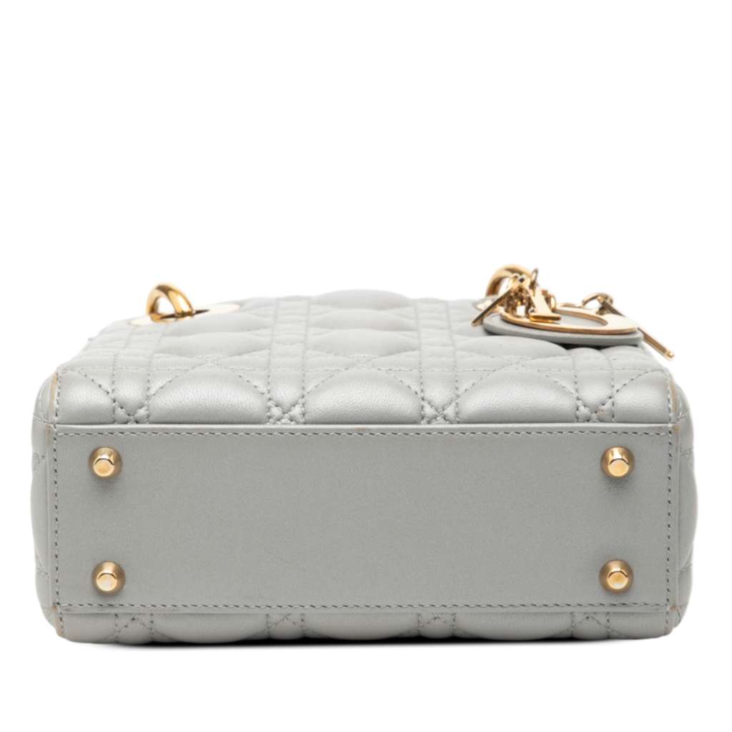 Dior Mini Metallic Lambskin Cannage Lady Dior - 3