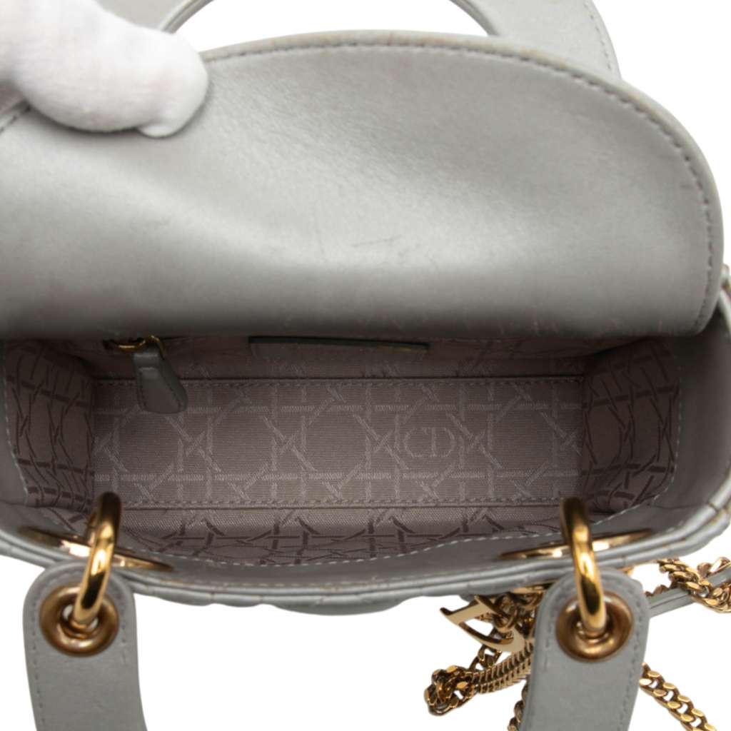 Dior Mini Metallic Lambskin Cannage Lady Dior - 4