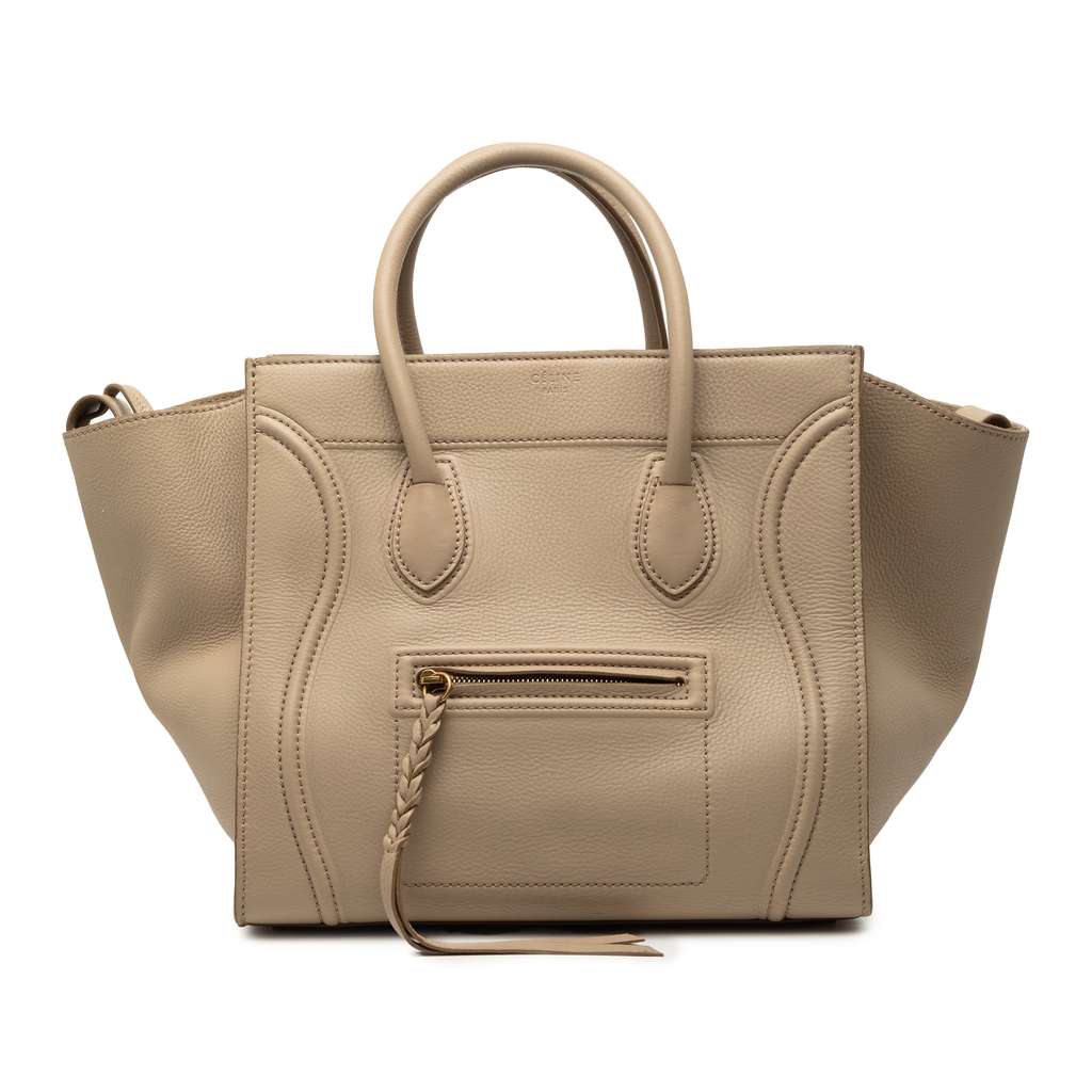 Celine Medium Leather Luggage Phantom Tote
