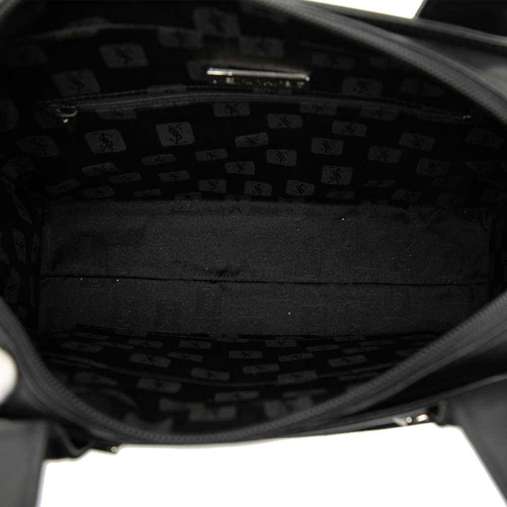 Saint Laurent Leather and Tribute Suede Top Handle Bag - 4