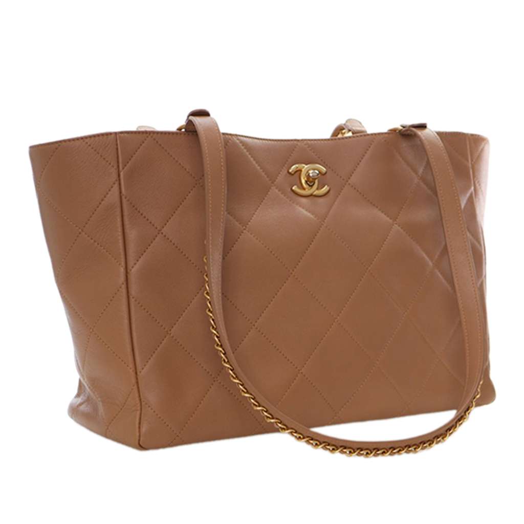 Chanel Quilted Calfskin Turnlock CC Chain Tote - 3
