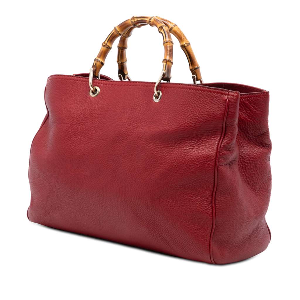 Gucci Large Calfskin Bamboo Shopper Sachel - 2