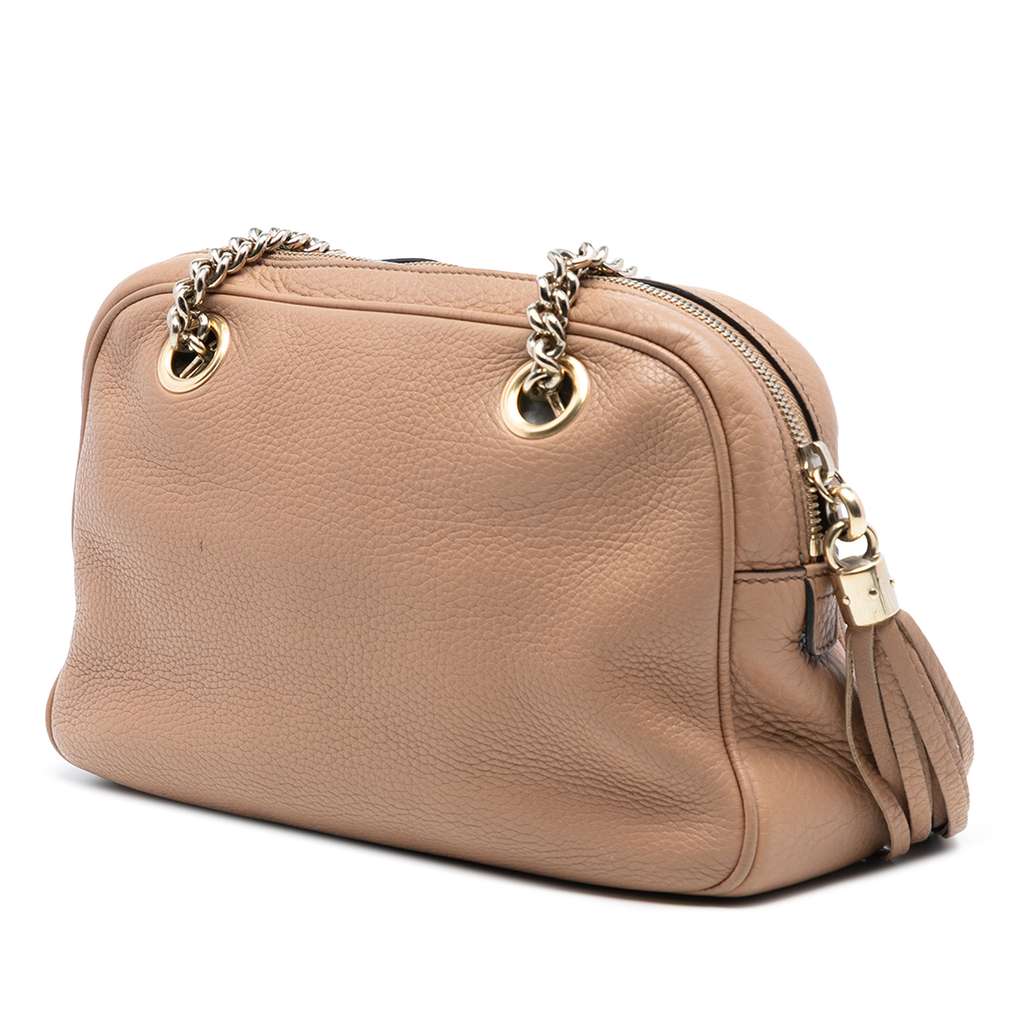 Gucci Pebbled Leather Soho Chain Zip Shoulder Bag - 2